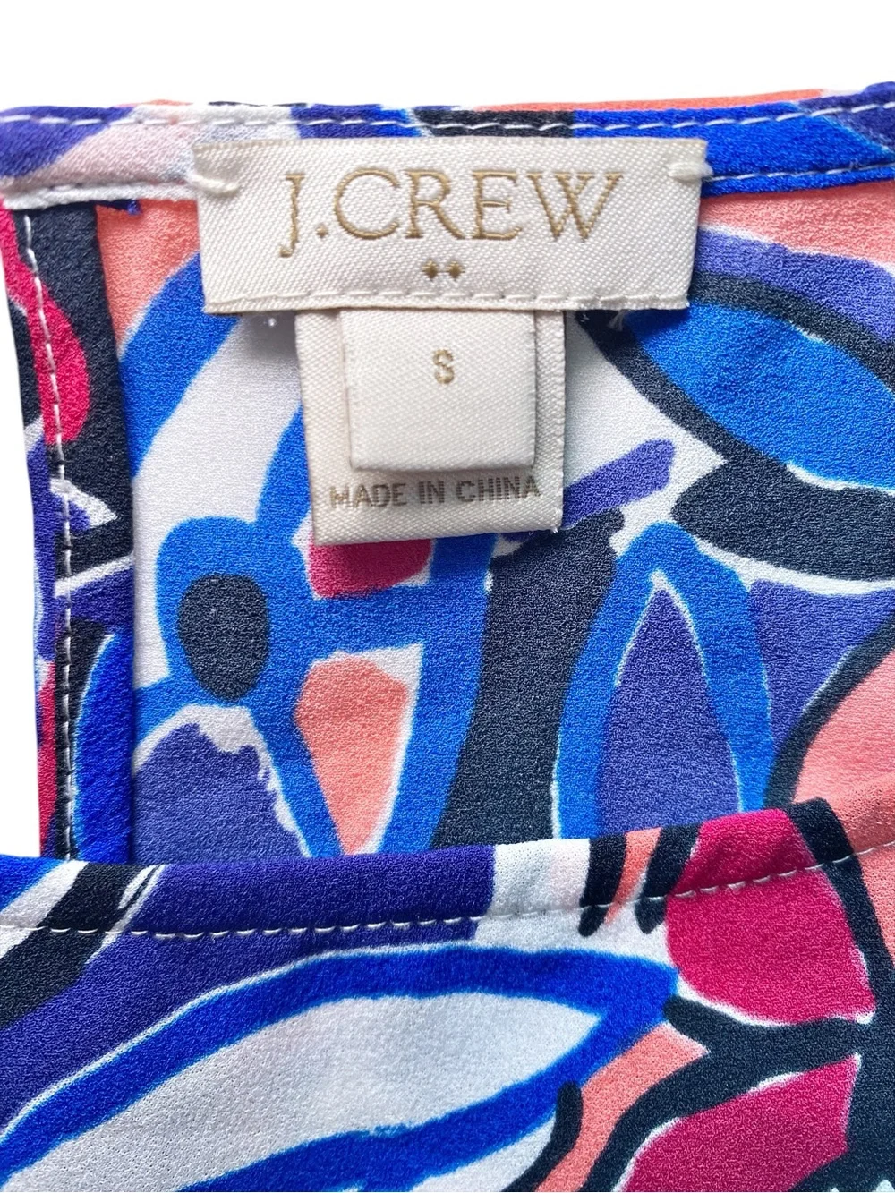 J.Crew Factory Abstract Floral Boatneck Blouse